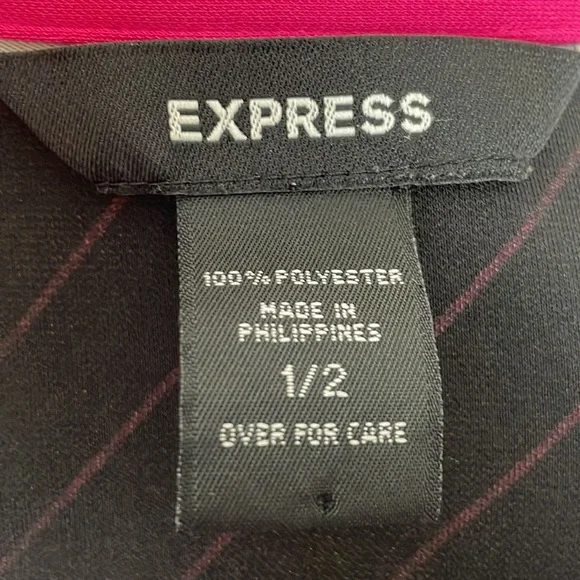 Express Black and Magenta Diagonal Striped Sleeveless Dress - Size 1/2 Juniors - Picture 11 of 12